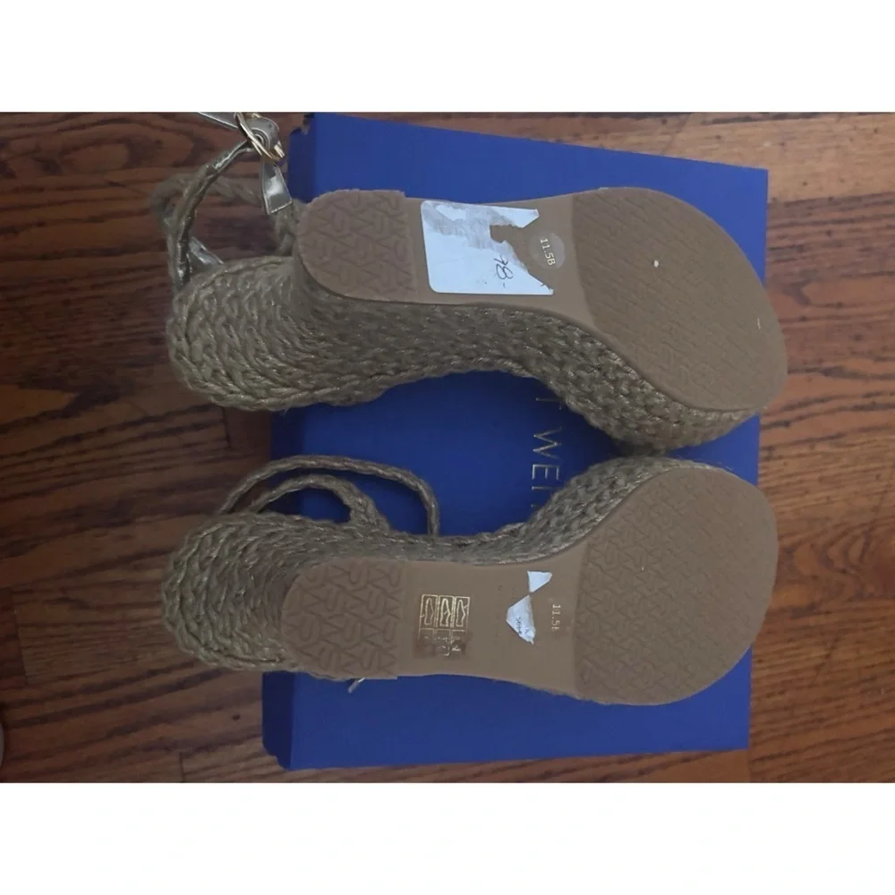 Stuart Weitzman Braida Strap Espadrille Wedge Sandal  size 11.5 - Picture 4 of 7